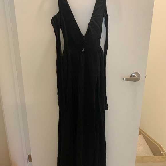 ASOS Black Beach Linen Cut Out dress - Size 4 / Small - Picture 2 of 5